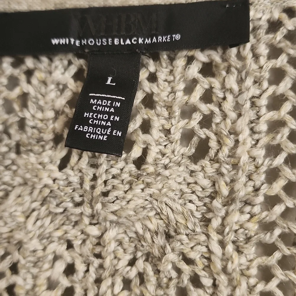 White House Black Market Long-Sleeve Stitchy Marl Pullover - Picture 4 of 6